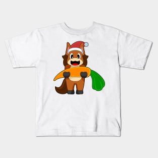 Horse Christmas Carrot Kids T-Shirt